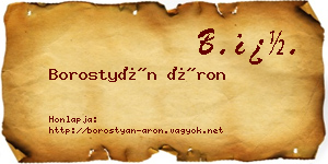 Borostyán Áron névjegykártya